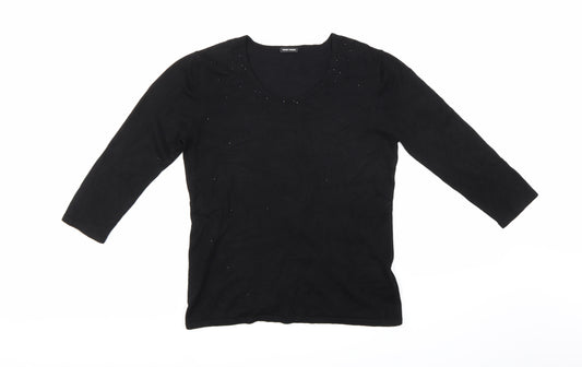 Front view of Gerry Weber women’s black knit jumper, size UK 16