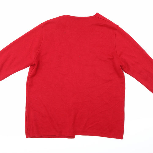 Mandy Marsh Womens Red  Knit Cardigan Jumper Size M
