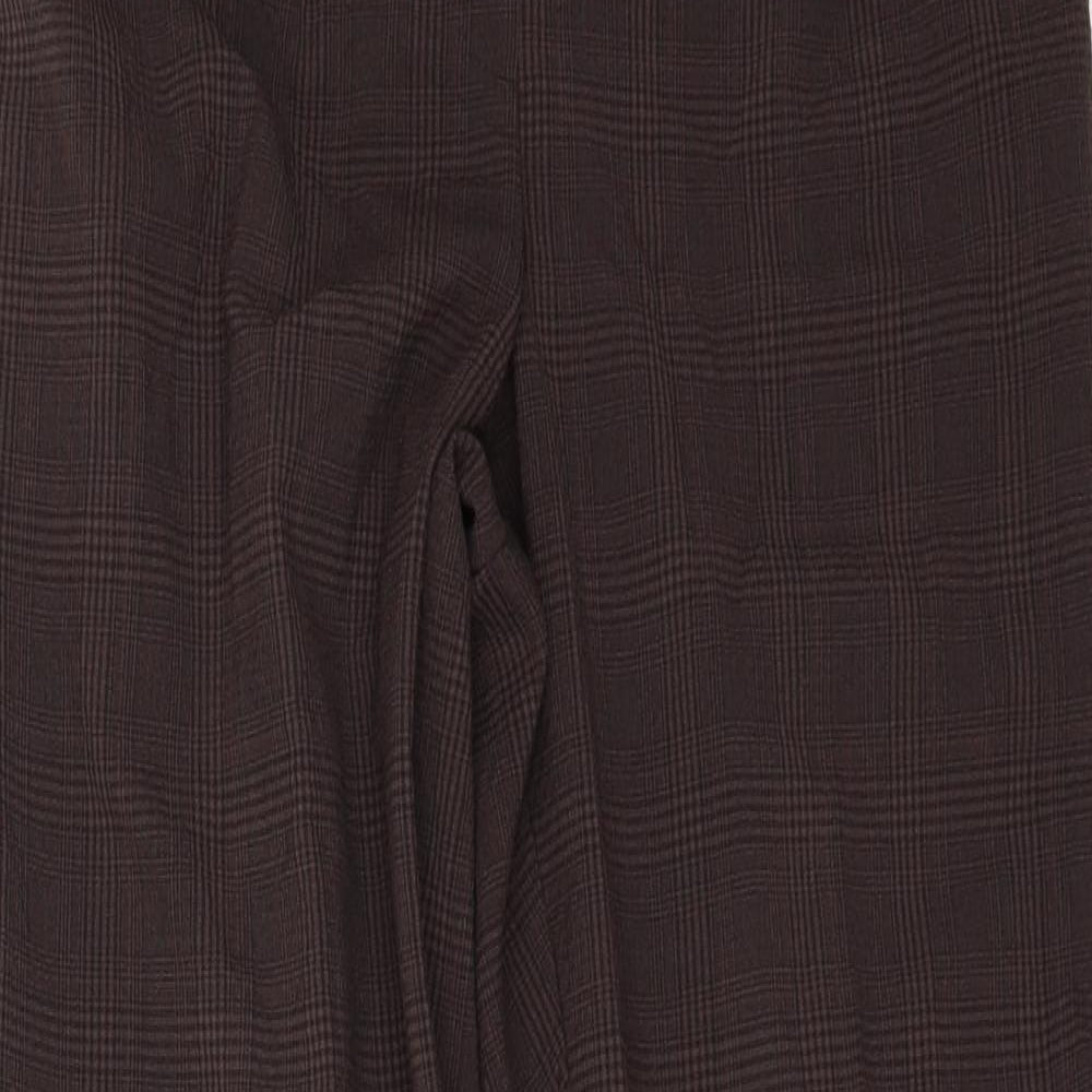 H&M Womens Brown Check  Trousers  Size 30 L28 in