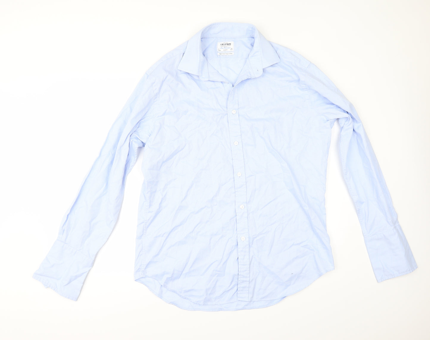T.M.Lewin Mens Blue    Dress Shirt Size 17