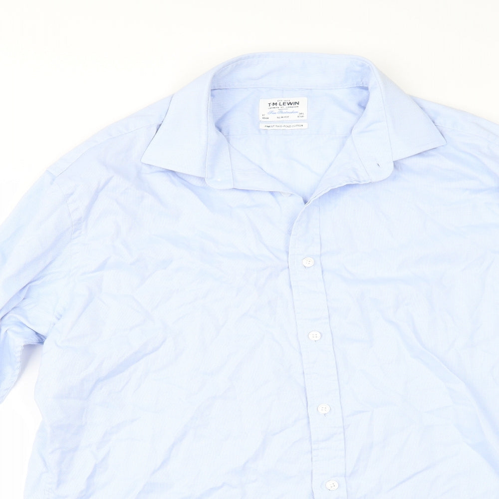 T.M.Lewin Mens Blue    Dress Shirt Size 17