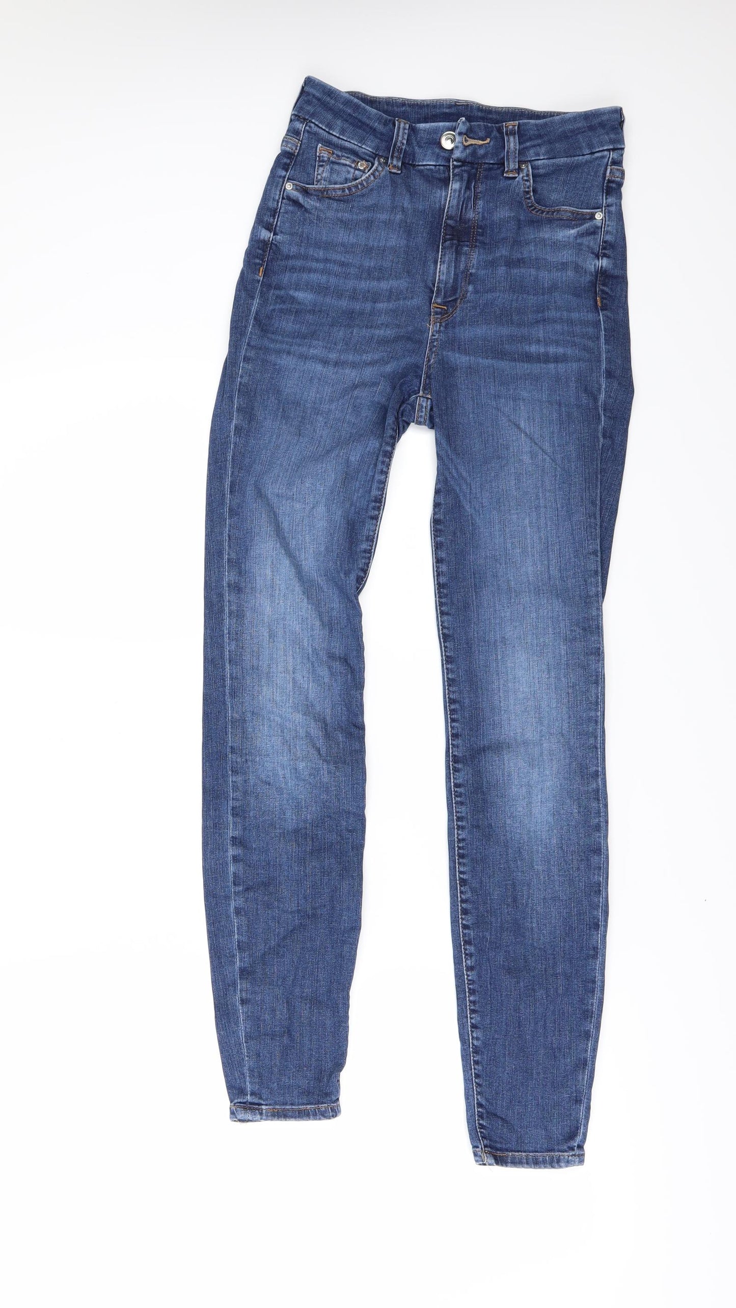H&M Womens Blue   Skinny Jeans Size 25 L28 in - High Waisted