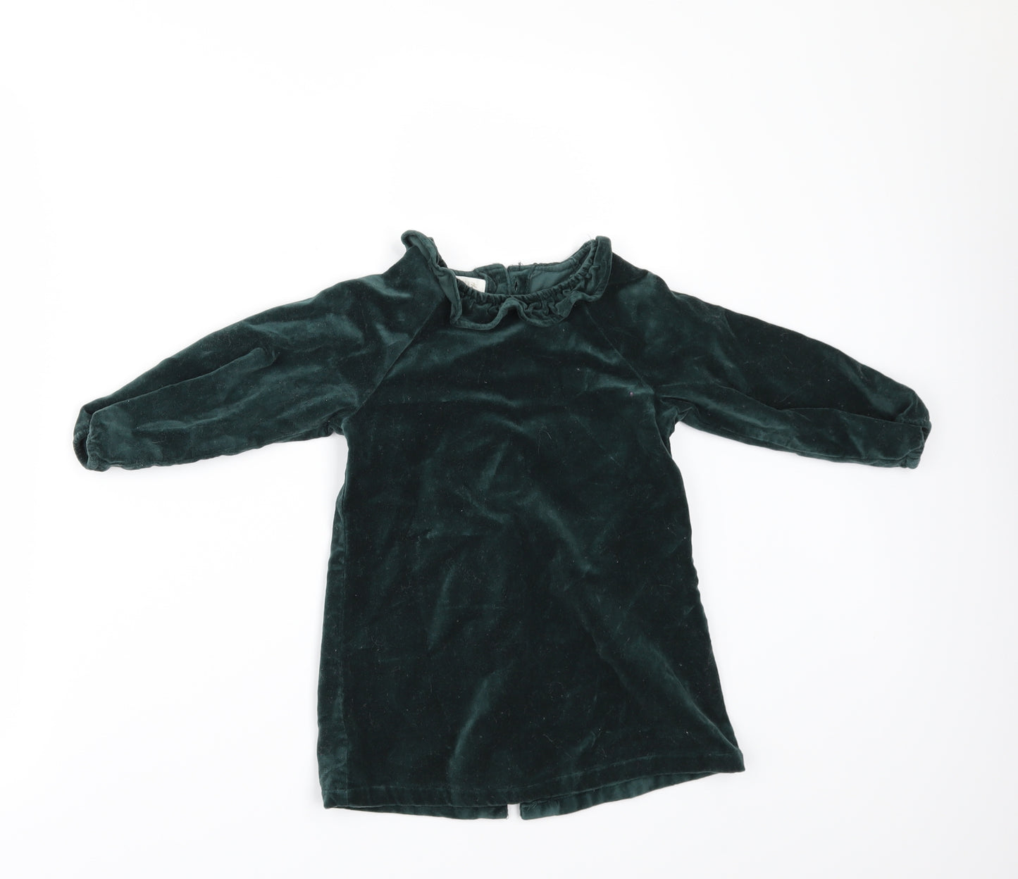 H&M Girls Green  Velour A-Line  Size 12-18 Months
