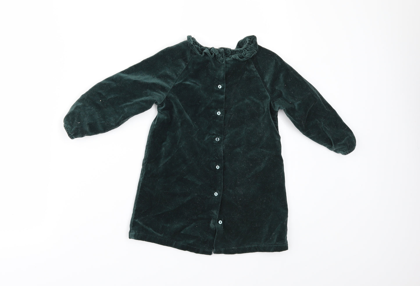 H&M Girls Green  Velour A-Line  Size 12-18 Months