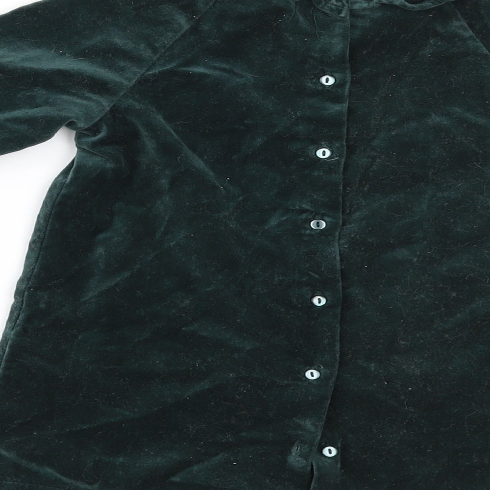 H&M Girls Green  Velour A-Line  Size 12-18 Months