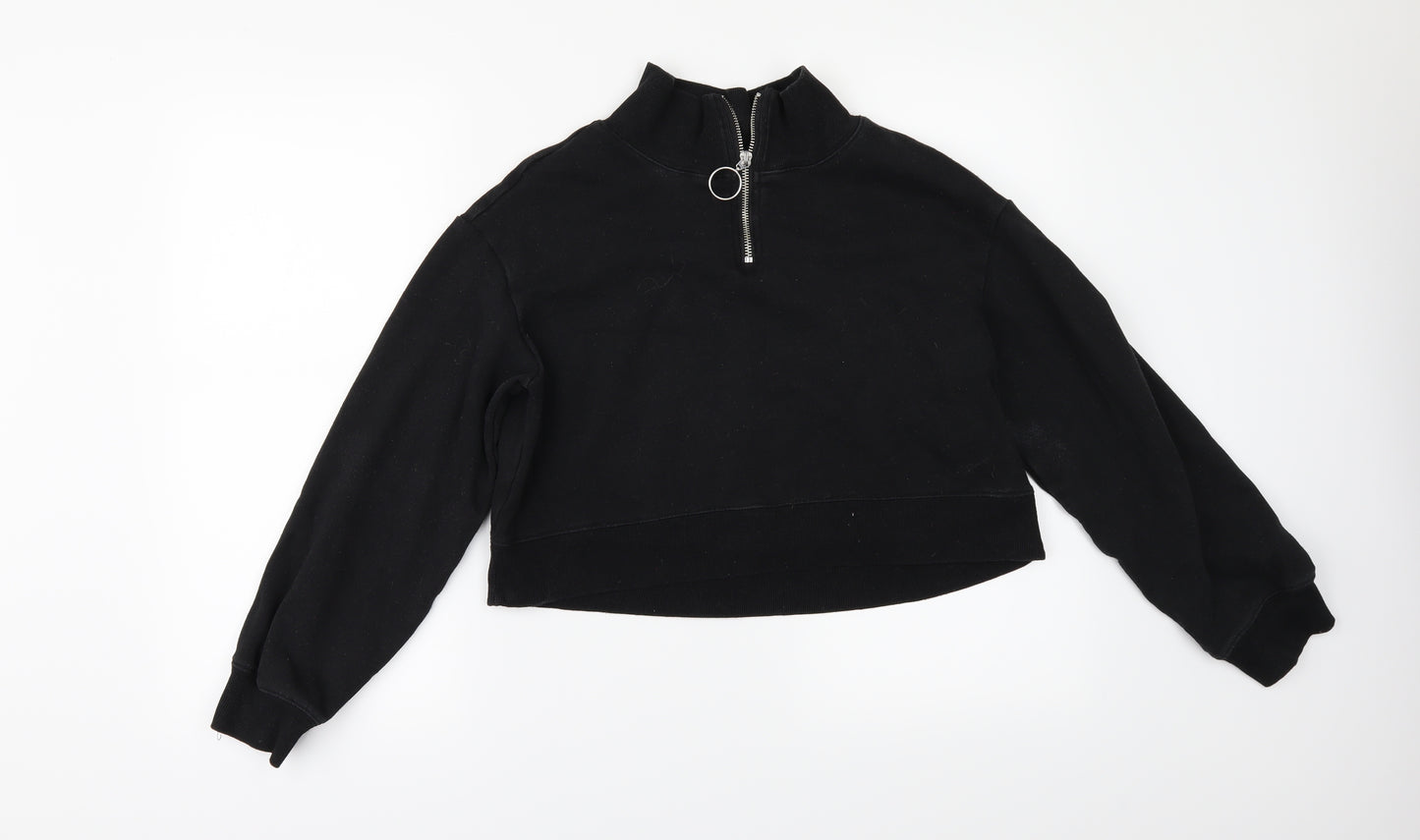 Divided by H&M Womens Black   Pullover Sweatshirt Size XS  - CROPPED