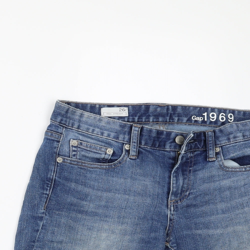 Gap Womens Blue  Denim Cut-Off Shorts Size 12 - Customised Cropped