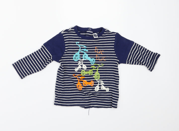tuc tuc Girls Blue Striped  A-Line  Size 6-9 Months