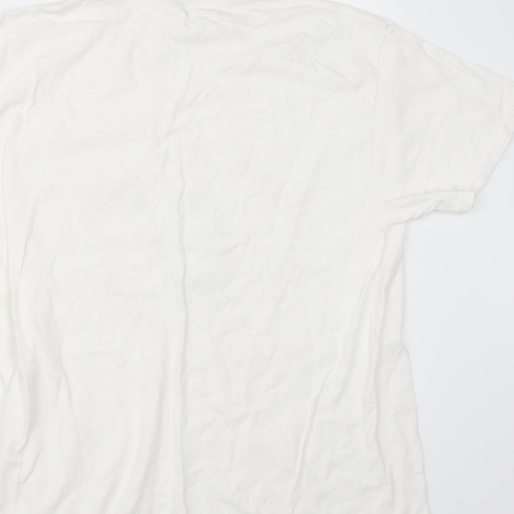Gildan Mens White    T-Shirt Size M  - glastonbury festival
