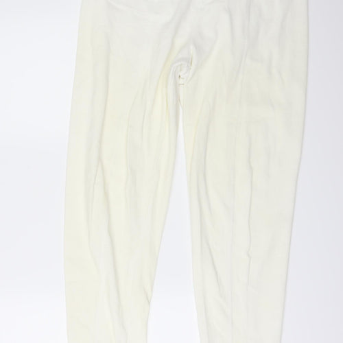 STEPHANIE Womens Ivory   Pedal Pusher Trousers Size L L27 in