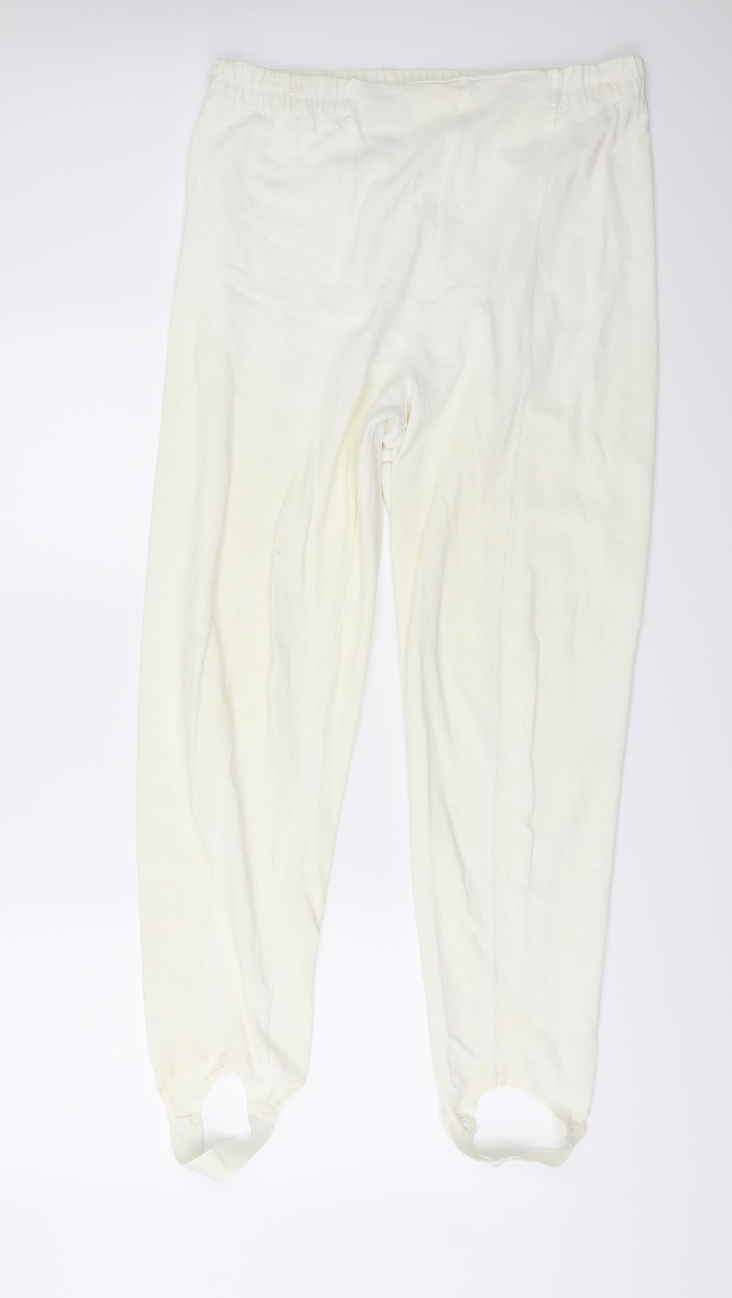 STEPHANIE Womens Ivory   Pedal Pusher Trousers Size L L27 in