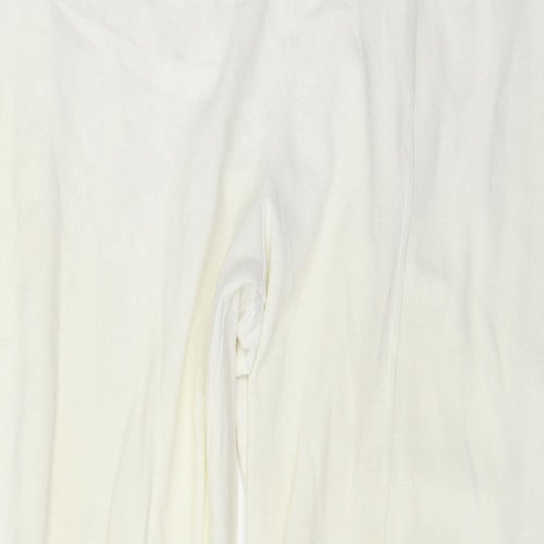 STEPHANIE Womens Ivory   Pedal Pusher Trousers Size L L27 in