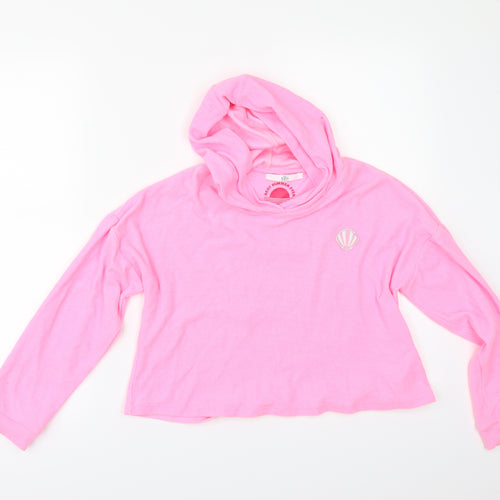 Marks and Spencer Girls Pink   Pullover Hoodie Size 12-13 Years  - CROPPED