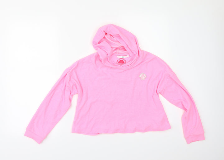 Marks and Spencer Girls Pink   Pullover Hoodie Size 12-13 Years  - CROPPED