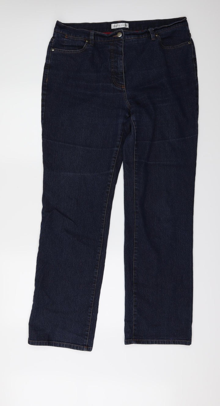Artigiano Womens Blue  Denim Wide-Leg Jeans Size 36 in L32 in