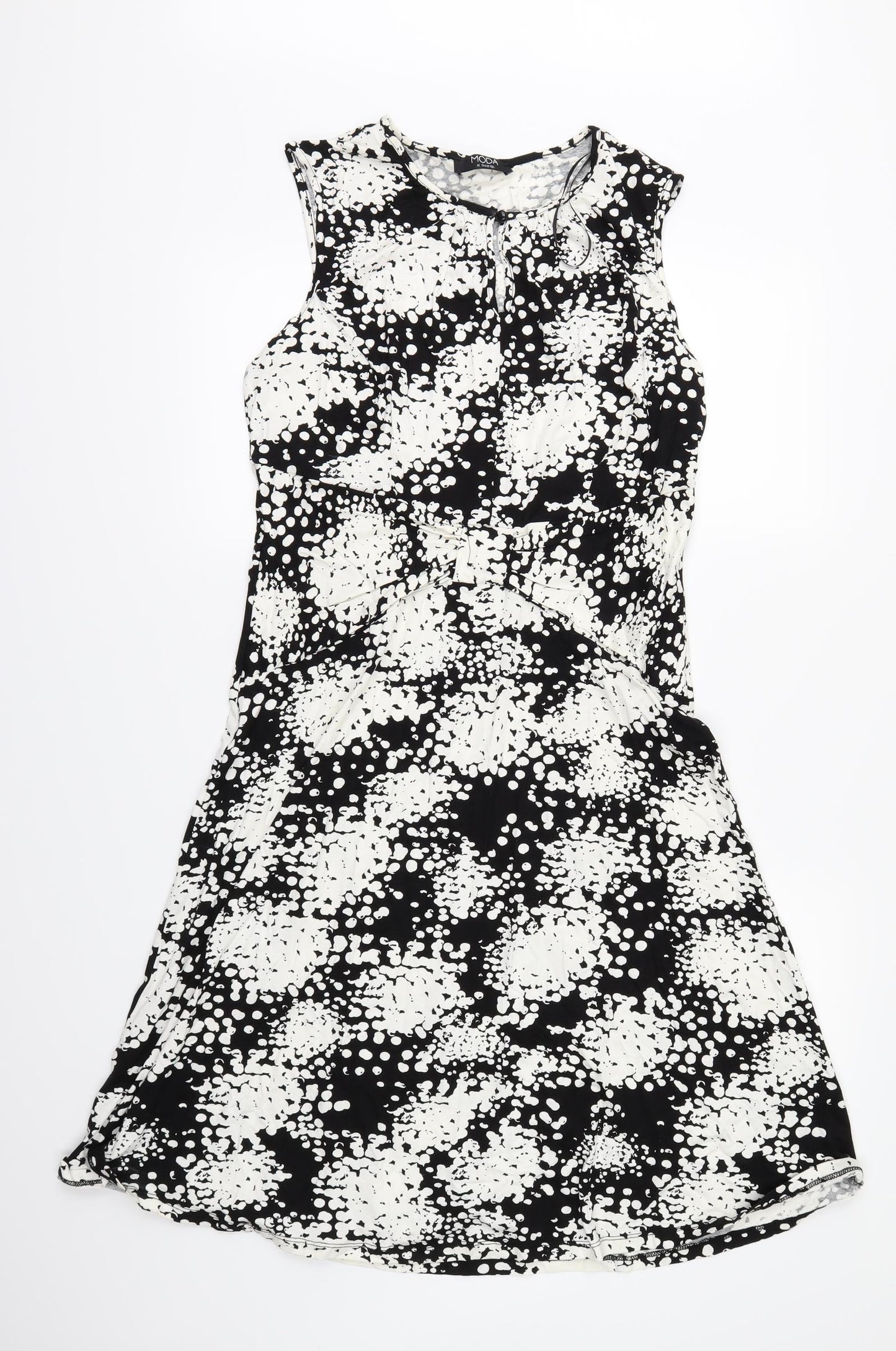 George Womens Black Geometric  A-Line  Size 14