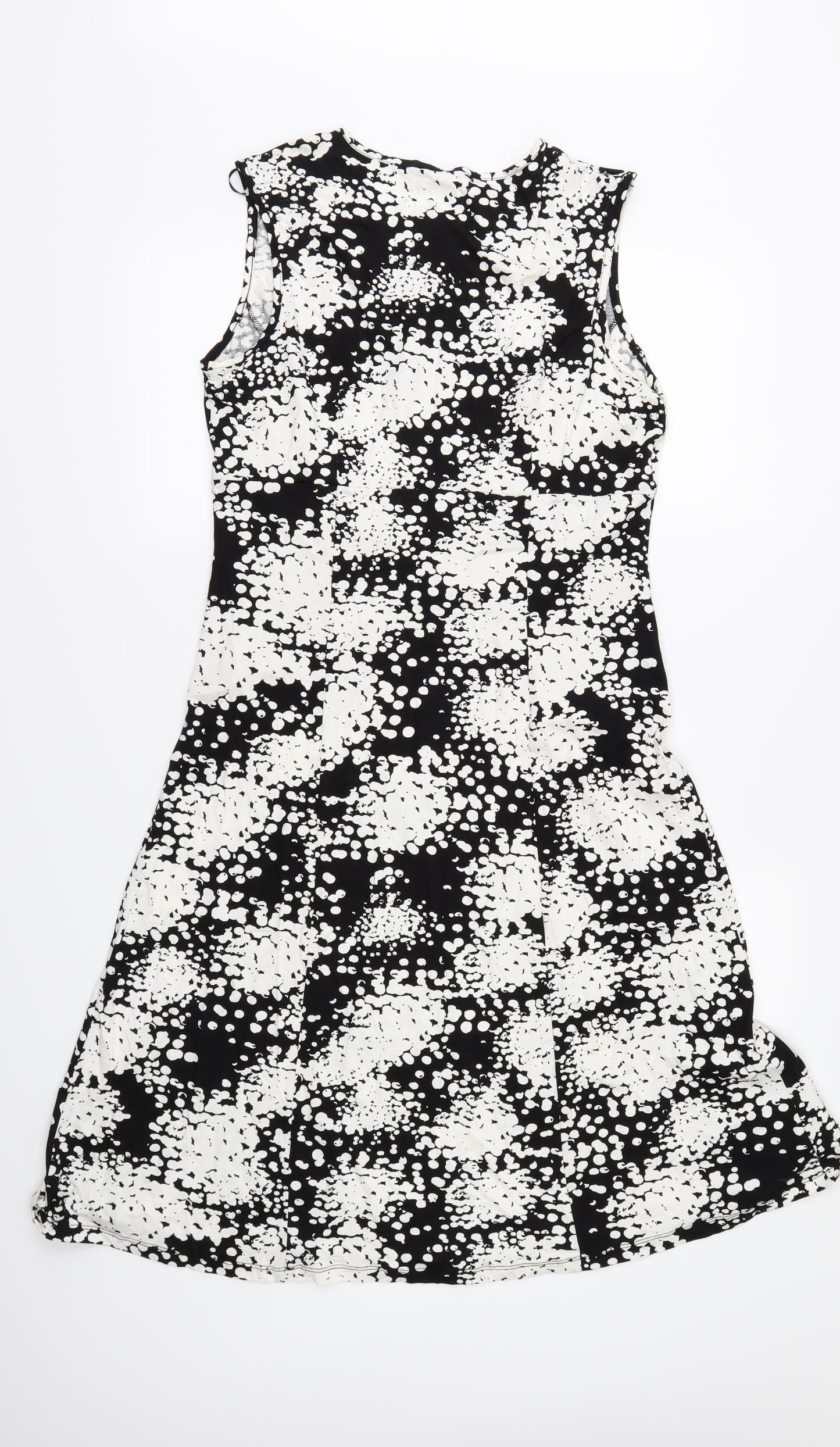 George Womens Black Geometric  A-Line  Size 14