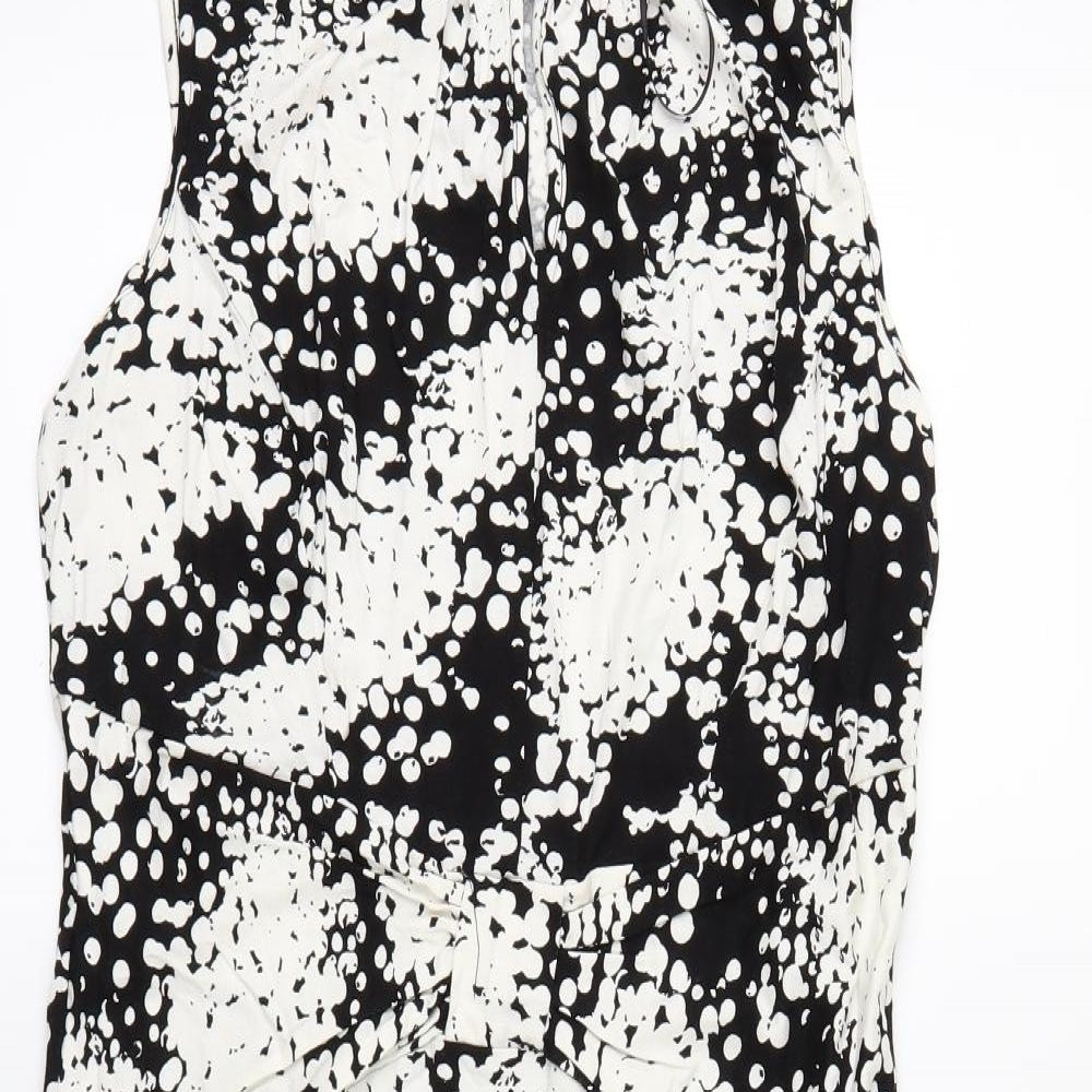 George Womens Black Geometric  A-Line  Size 14