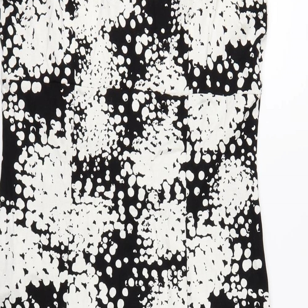 George Womens Black Geometric  A-Line  Size 14