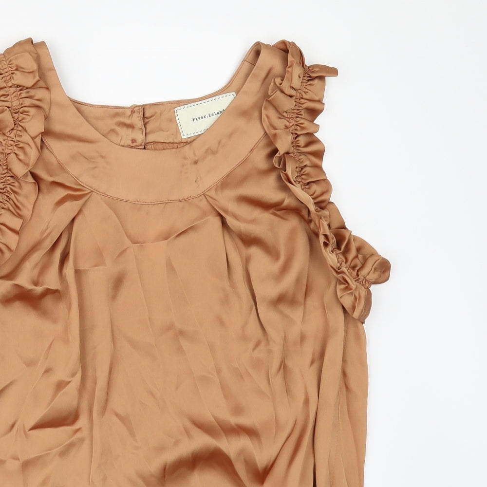 River Island Womens Gold   Camisole Blouse Size 12