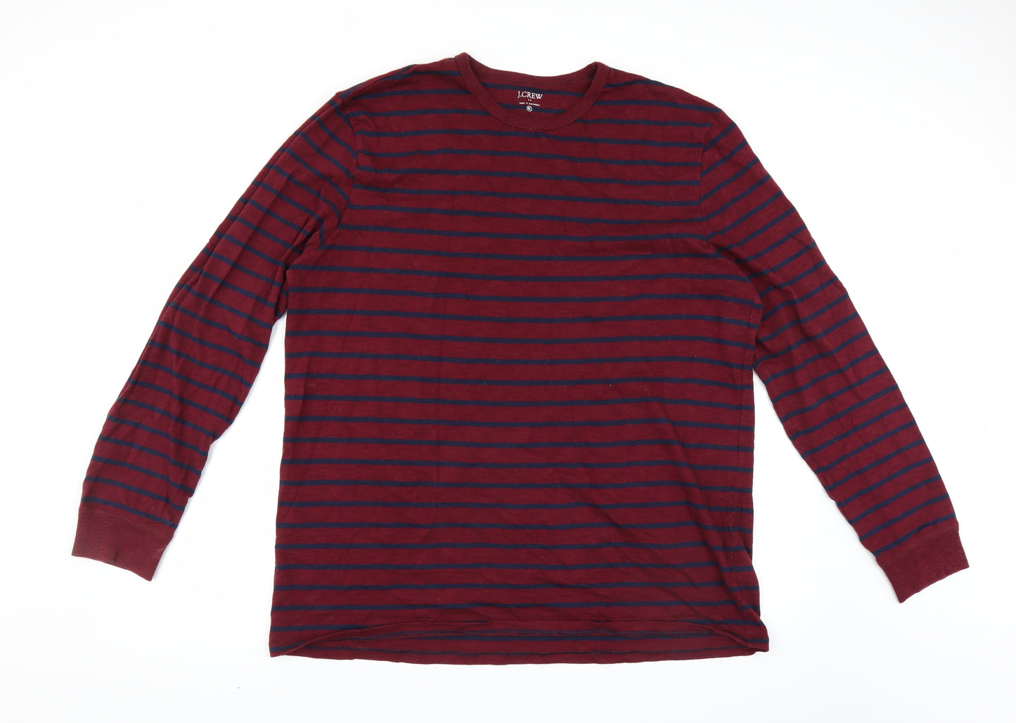 J Crew Mens Red Striped   T-Shirt Size XL