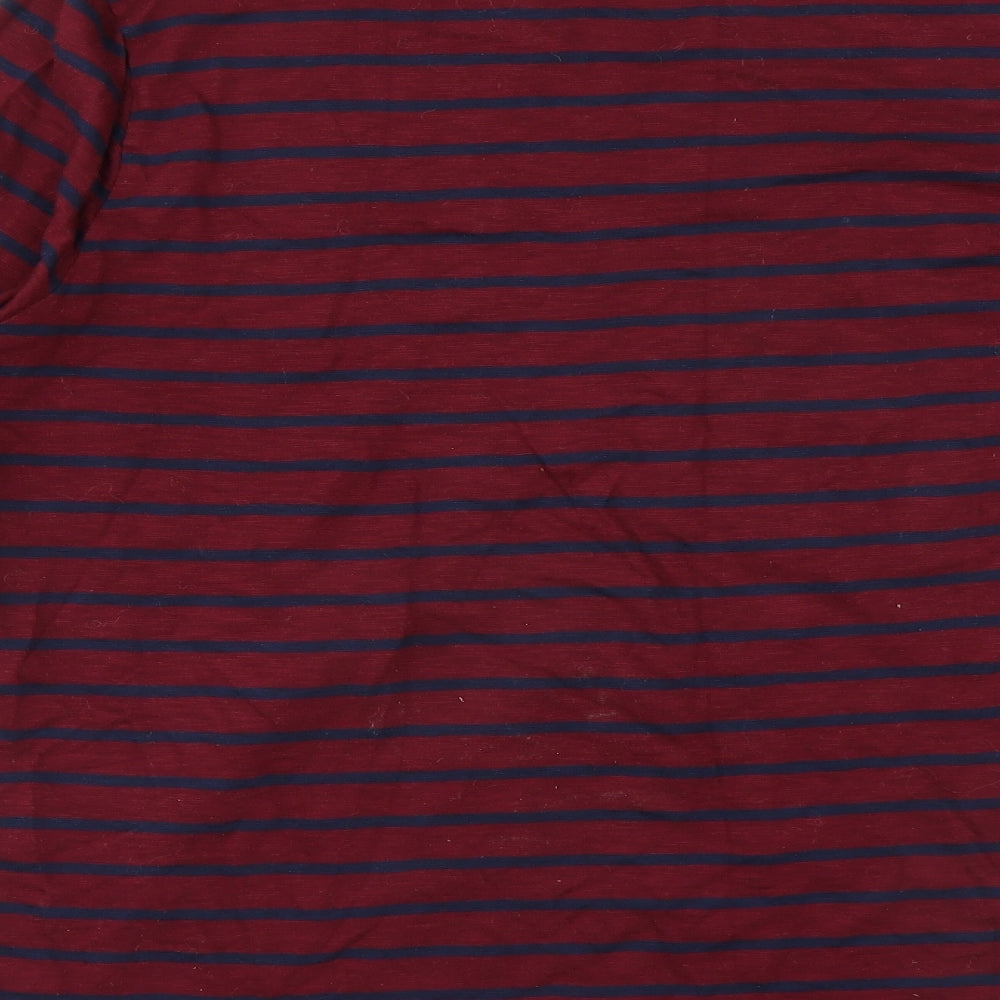 J Crew Mens Red Striped   T-Shirt Size XL