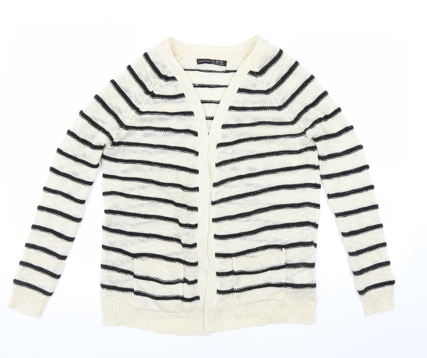 Primark Womens Beige Striped  Cardigan Jumper Size 6