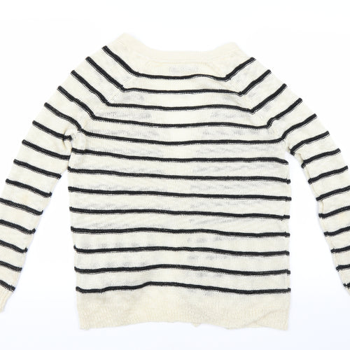 Primark Womens Beige Striped  Cardigan Jumper Size 6