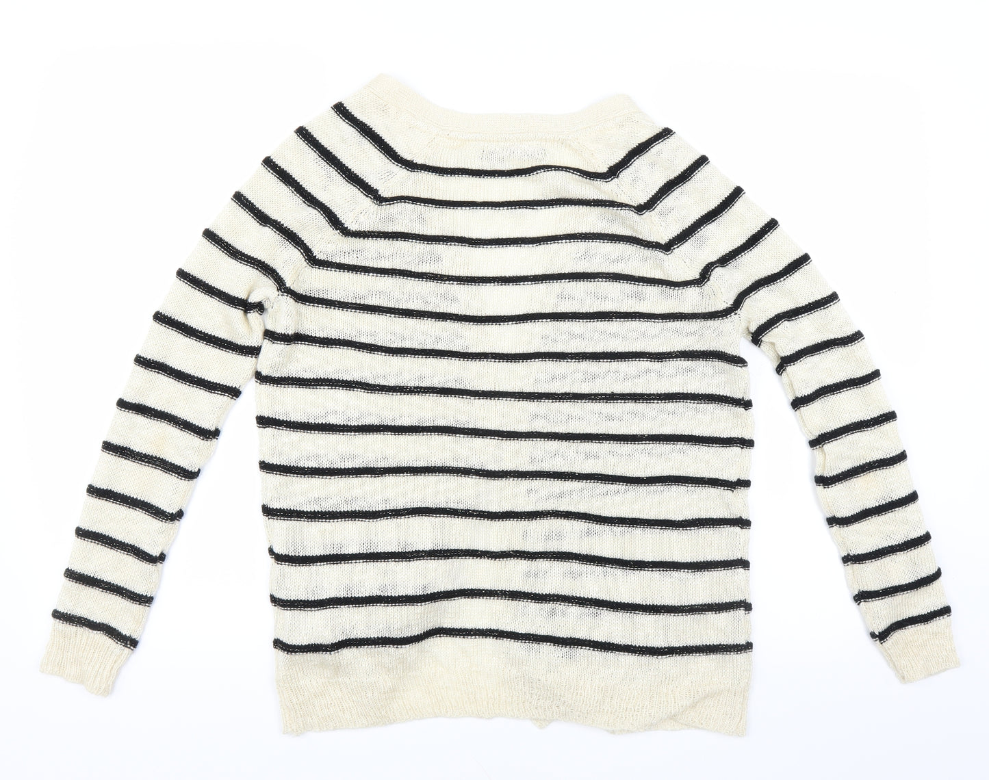 Primark Womens Beige Striped  Cardigan Jumper Size 6