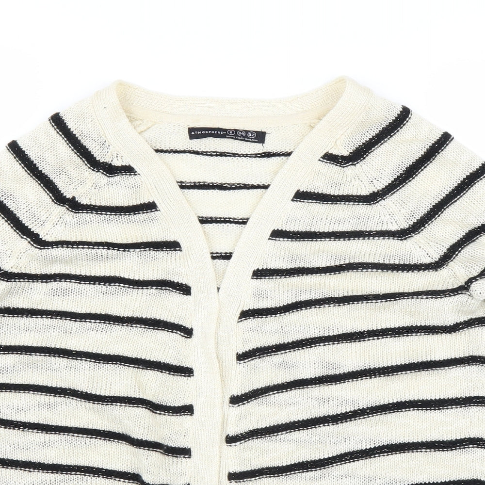 Primark Womens Beige Striped  Cardigan Jumper Size 6