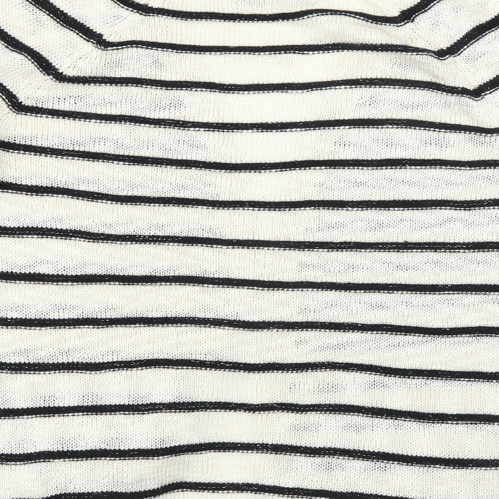 Primark Womens Beige Striped  Cardigan Jumper Size 6