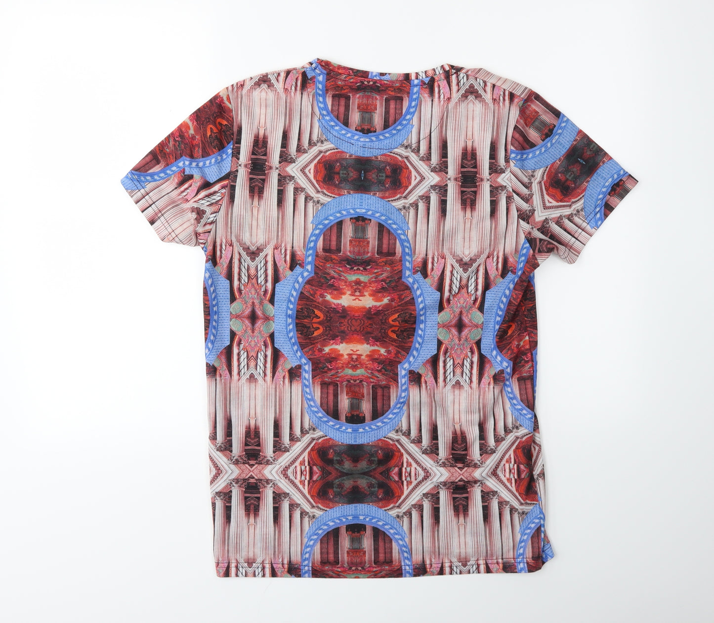 Night Addict Womens Pink Geometric  Basic T-Shirt Size S