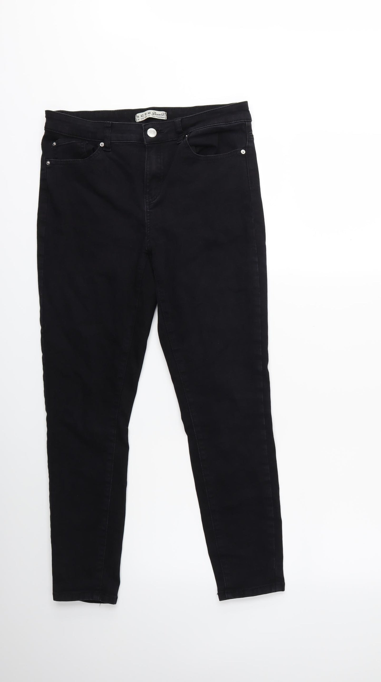 Denim & Co. Womens Black  Denim Skinny Jeans Size 14 L25 in