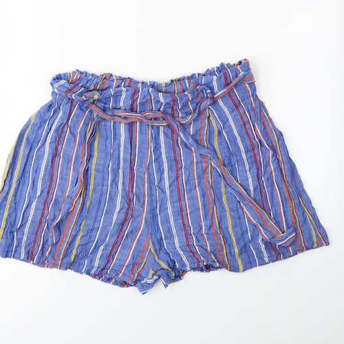 Studio Womens Blue Striped  Bermuda Shorts Size L