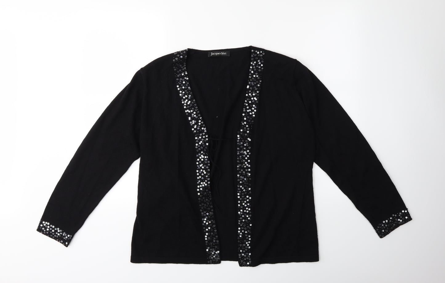 Jacques Vert Womens Black  Knit Cardigan Jumper Size L