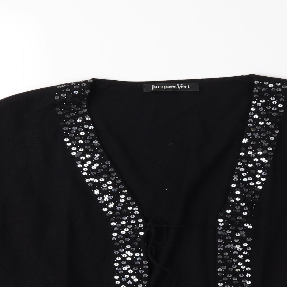 Jacques Vert Womens Black  Knit Cardigan Jumper Size L