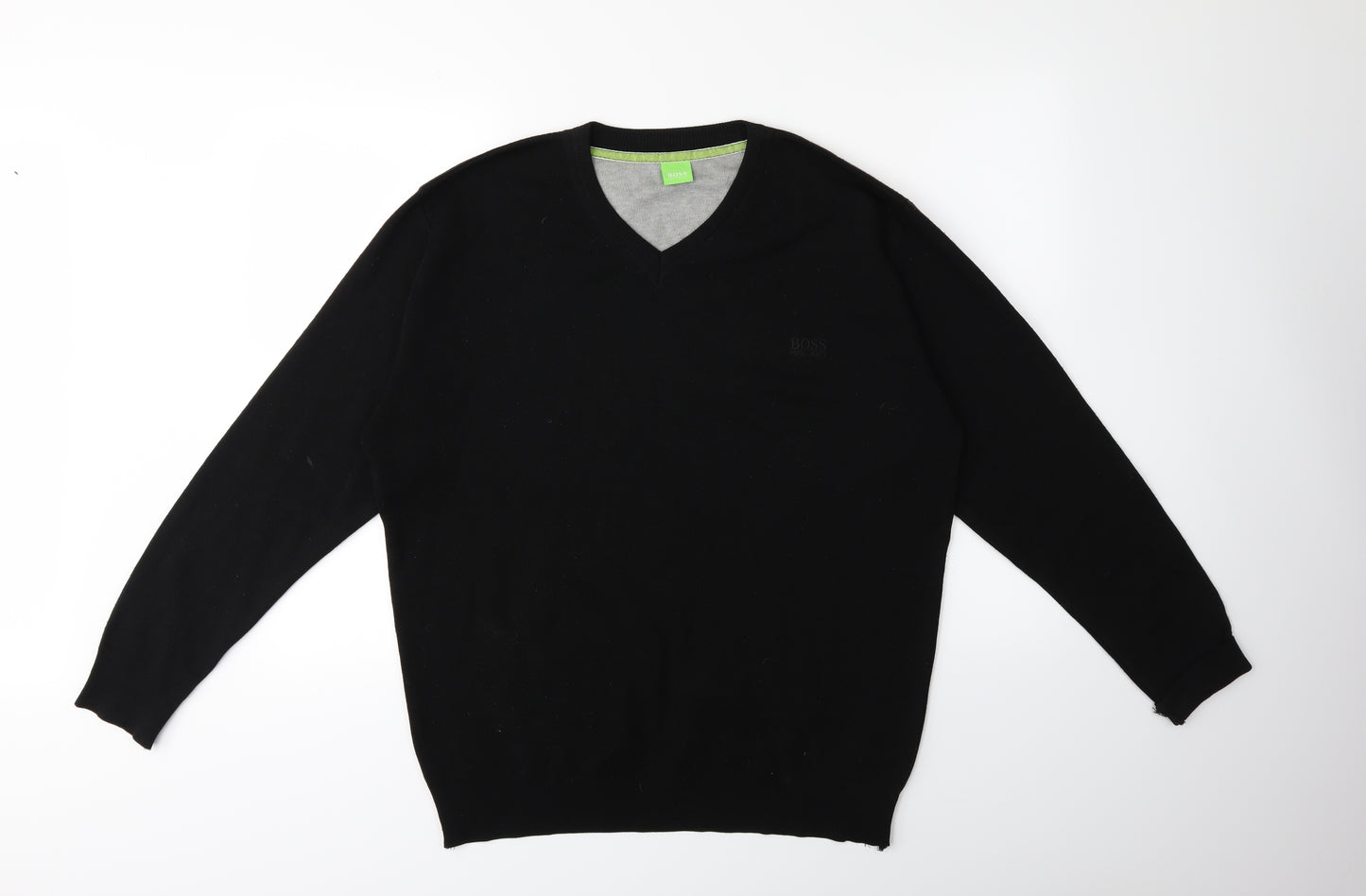 HUGO BOSS Mens Black  Knit Pullover Jumper Size 2XL