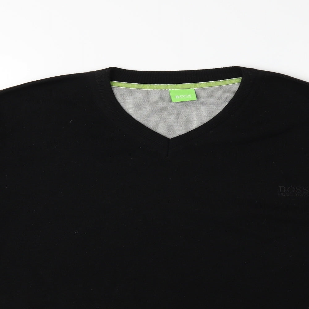 HUGO BOSS Mens Black  Knit Pullover Jumper Size 2XL