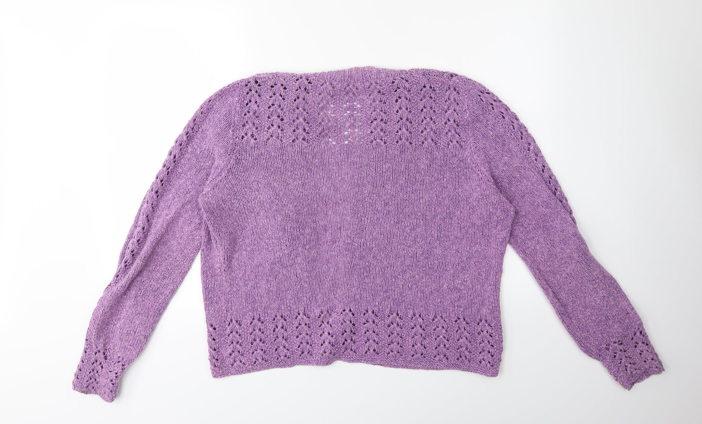 Preworn Womens Purple  Knit Cardigan Jumper Size L
