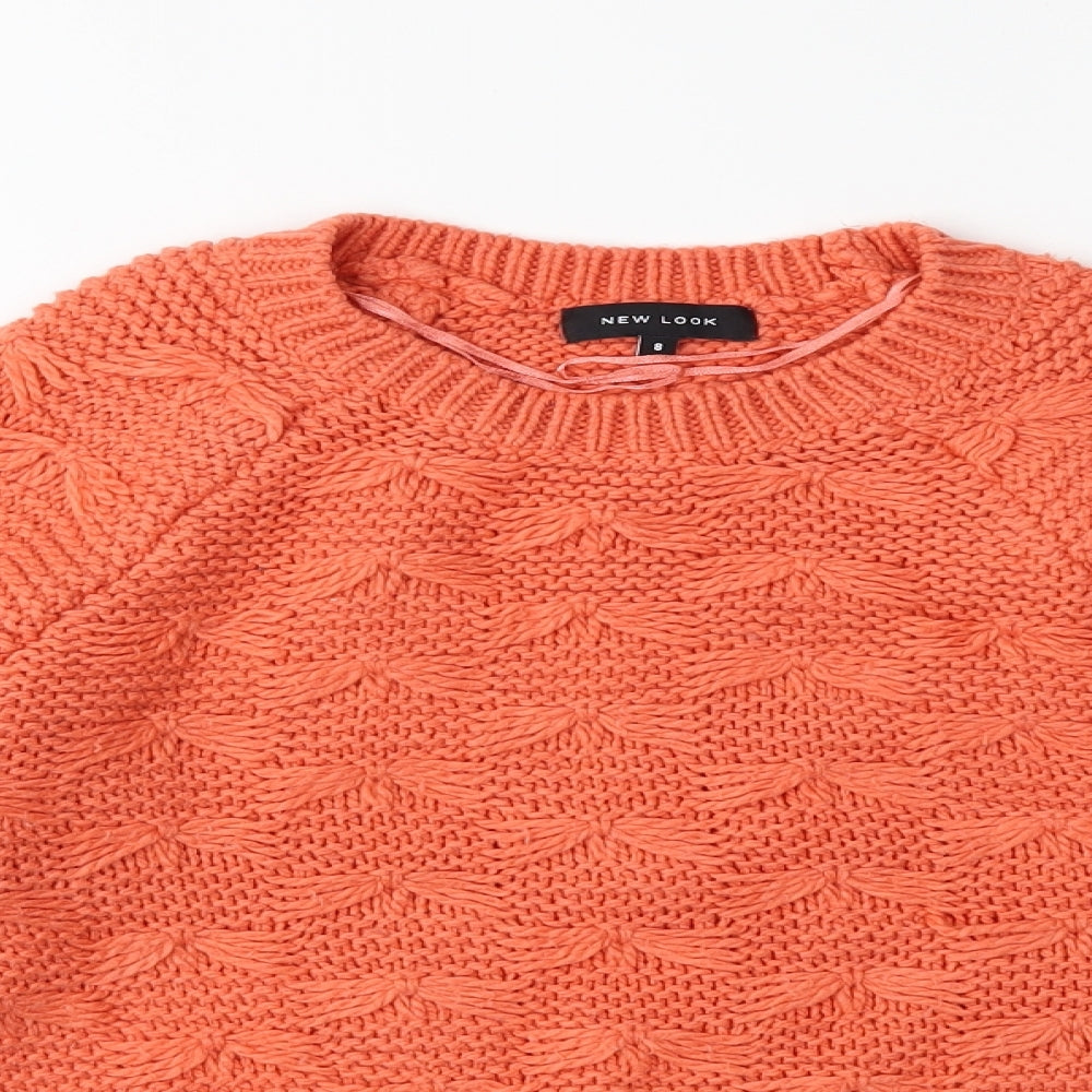 New London Womens Orange  Knit Pullover Jumper Size 8