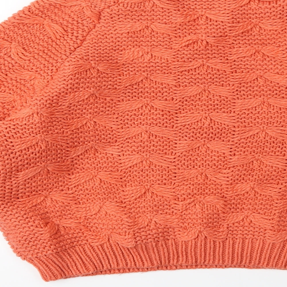 New London Womens Orange  Knit Pullover Jumper Size 8