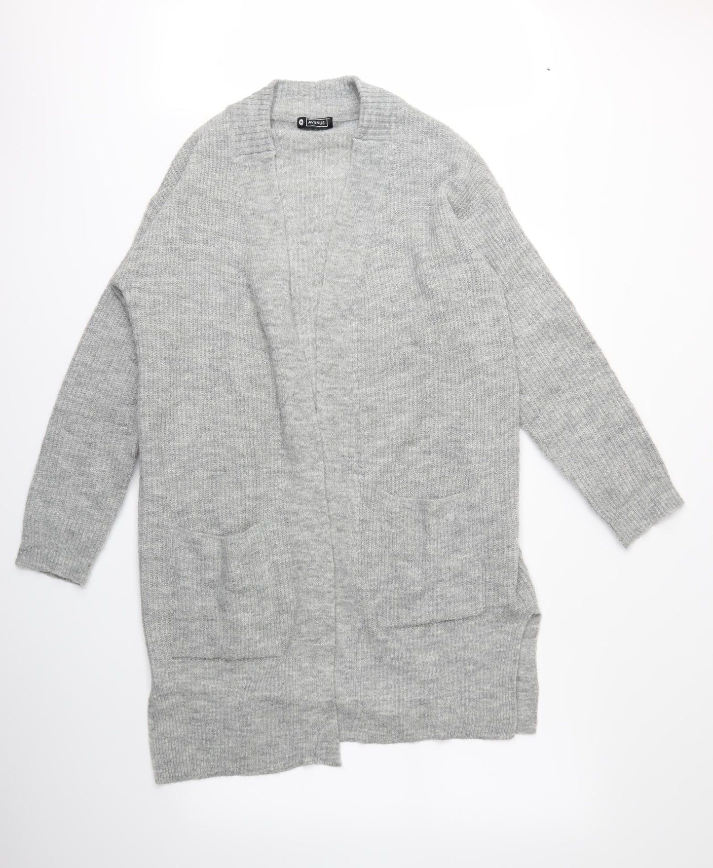 Avenue Womens Grey  Knit Cardigan Jumper Size 14