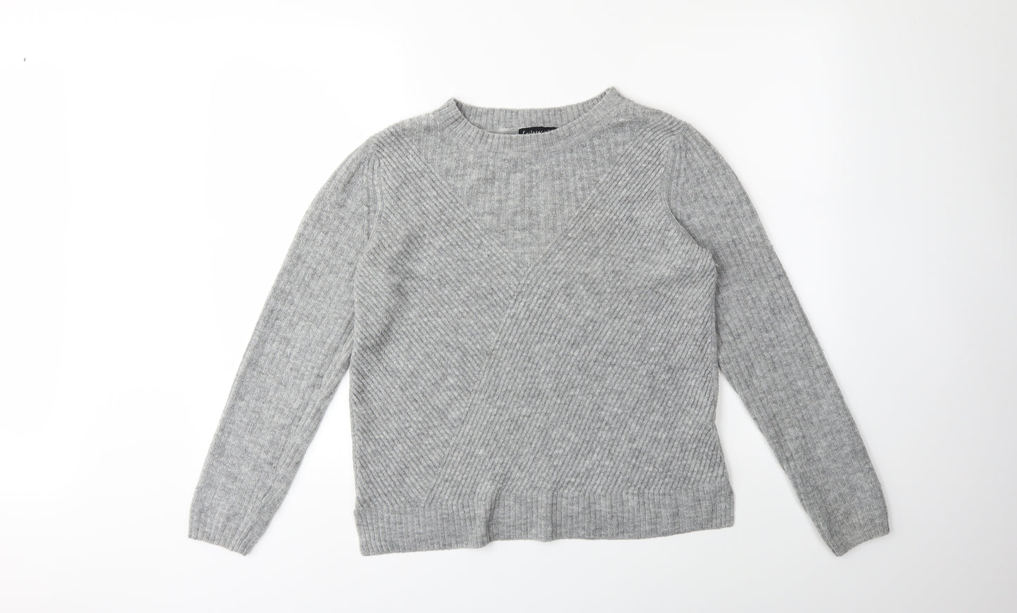 F&F Womens Grey  Knit Pullover Jumper Size 12