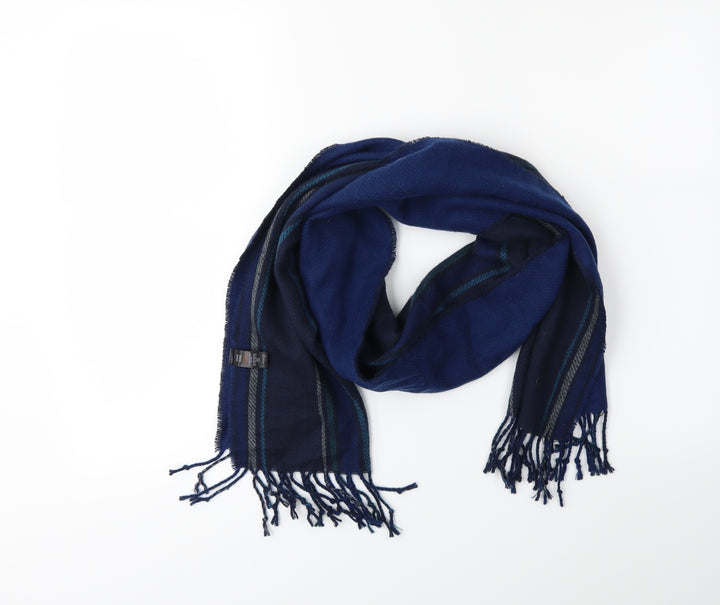 Preworn Mens Black Striped Scarf One Size