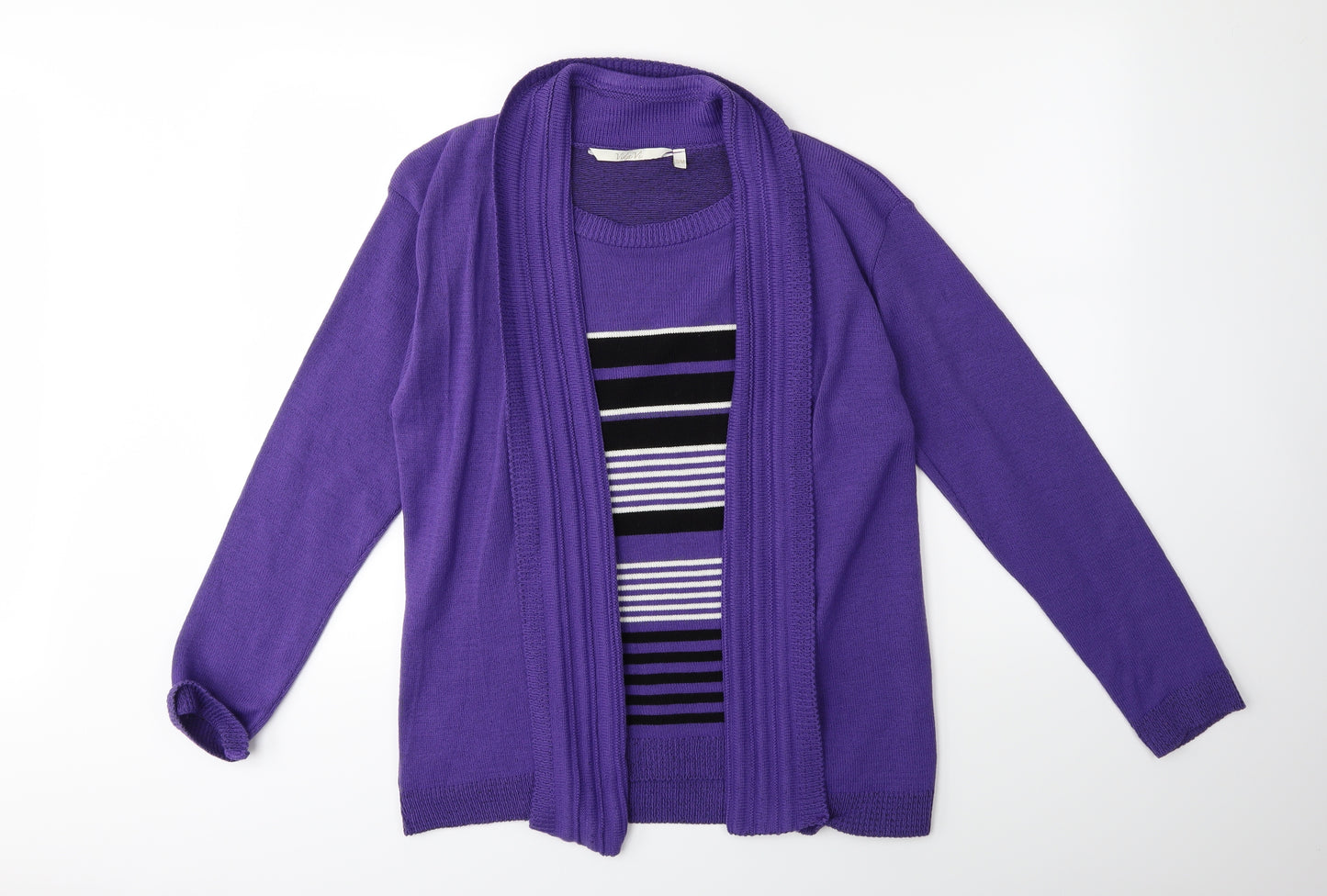 Vida Vi Womens Purple   Cardigan Jumper Size M  - jumper attatrched