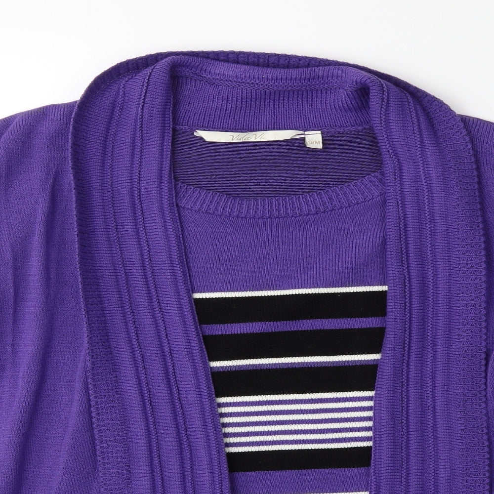 Vida Vi Womens Purple   Cardigan Jumper Size M  - jumper attatrched
