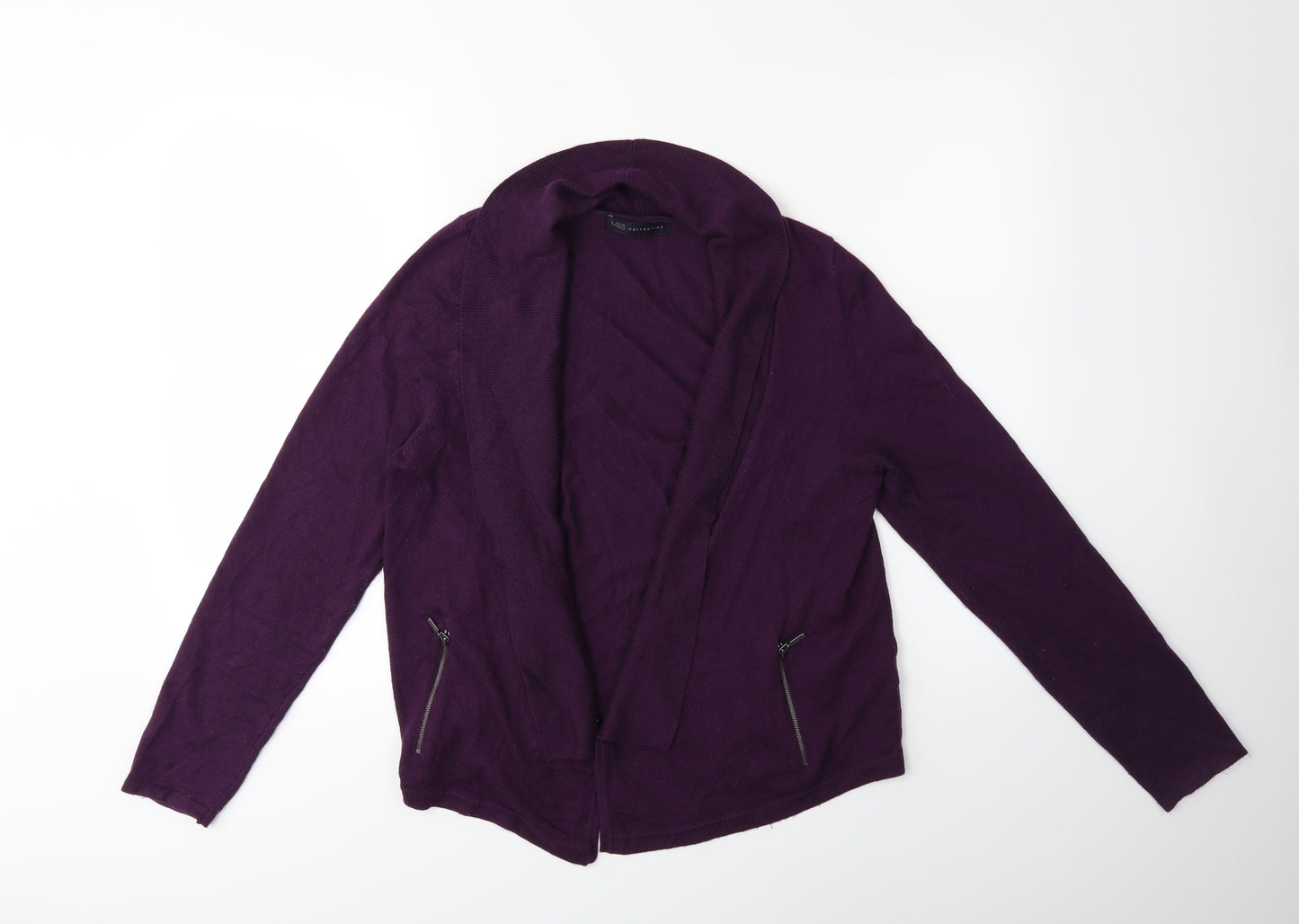 Marks and Spencer Womens Purple  Knit Cardigan Jumper Size 14