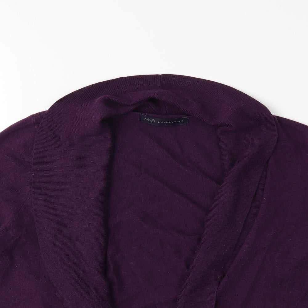 Marks and Spencer Womens Purple  Knit Cardigan Jumper Size 14