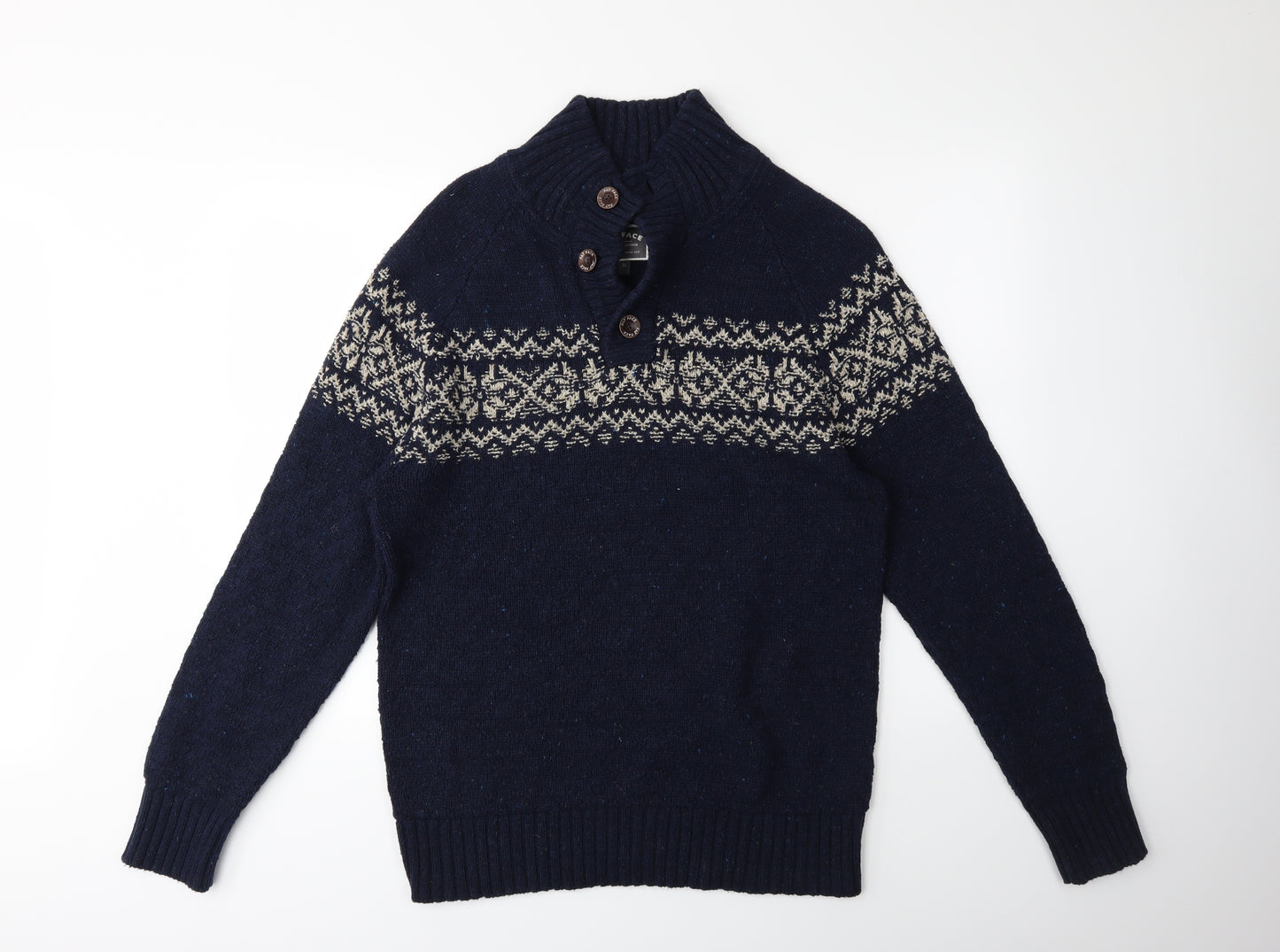 Fat Face Mens Blue  Knit Pullover Jumper Size M