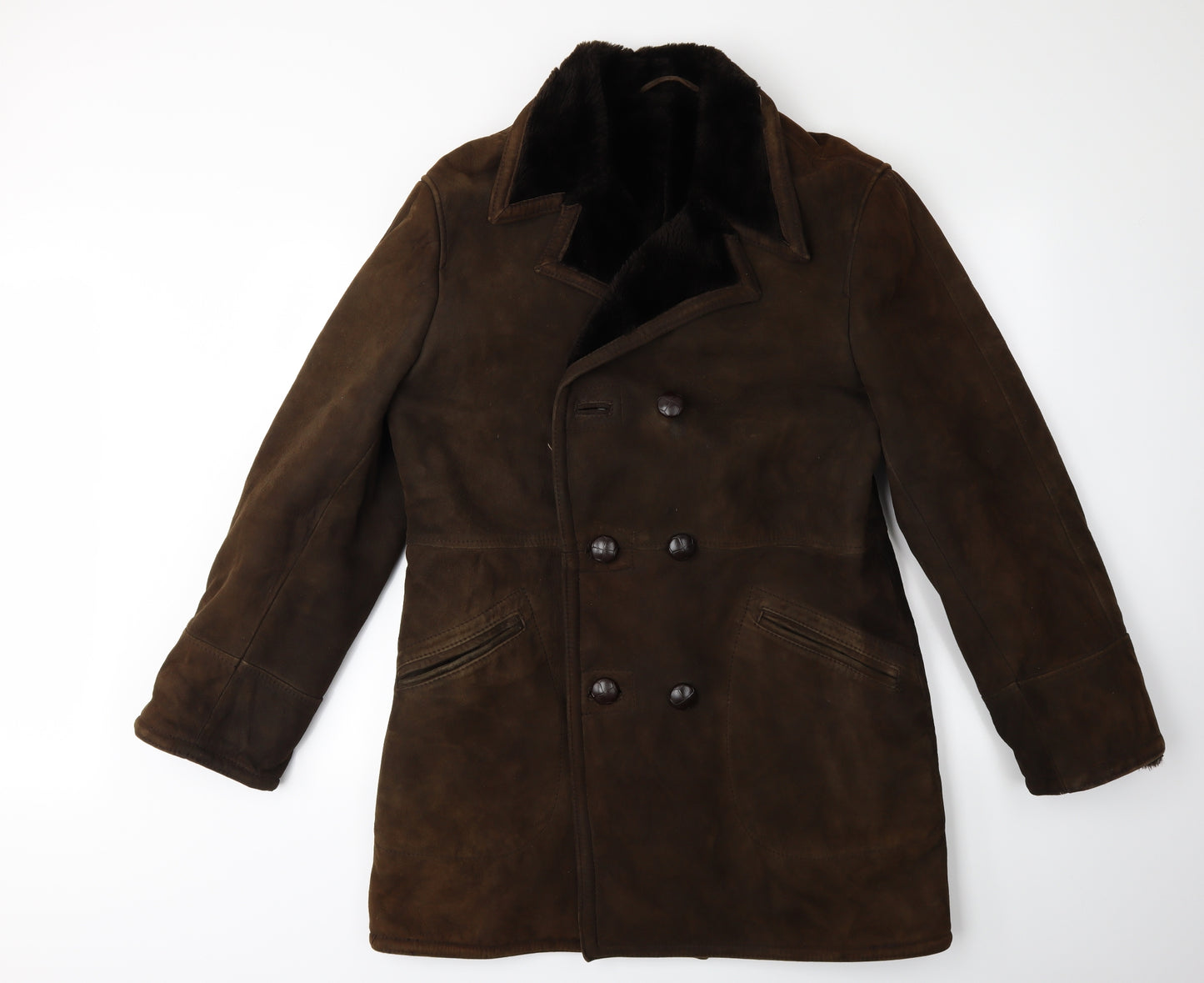 Preworn Mens Brown   Overcoat Coat Size M